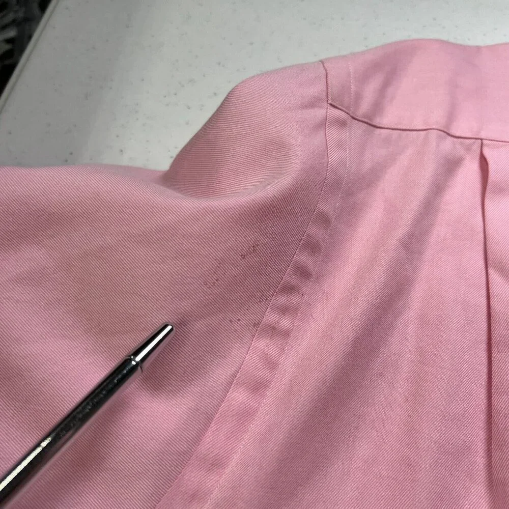 Vintage Polo Ralph Lauren Shirt Mens 17.5 34/35 Curham Pink Long Sleeve Button U - Picture 9 of 9